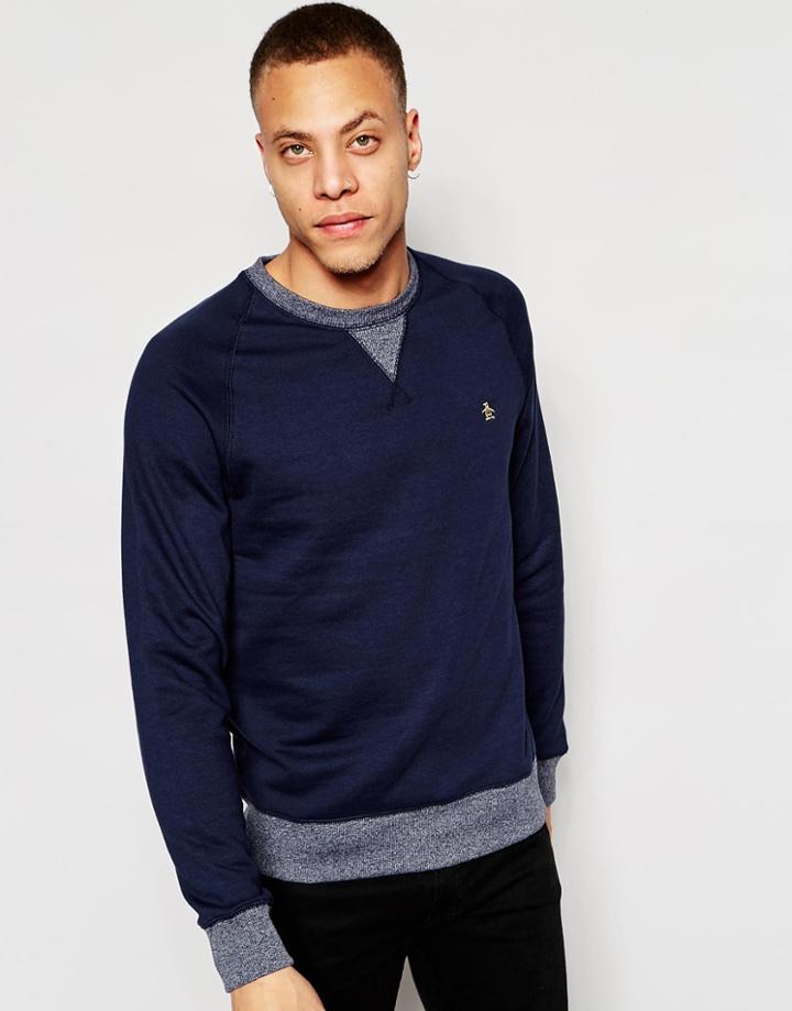 Original Penguin Crew Neck Sweater - Blue
