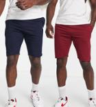 Le Breve Tall 2 Pack Raw Edge Jersey Shorts In Navy & Burgundy-multi