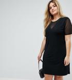 Pink Clove T-shirt Dress With Mesh Insert - Blue