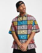 Asos Design Boxy Oversized Shirt In Monopoly Money Print-multi