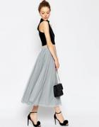 Asos Tulle Prom Skirt With Multi Layers - Gray