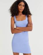 Pull & Bear Sleeveless Dress In Blue-blues