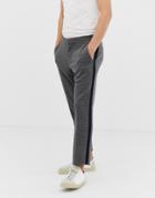 Burton Menswear Skinny Fit Smart Jersey Pants With Side Stripe In Gray - Gray