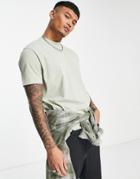 Asos Design Relaxed Fit T-shirt In Washed Khaki-green