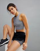 Adidas Training Crop Top In Gray - Gray