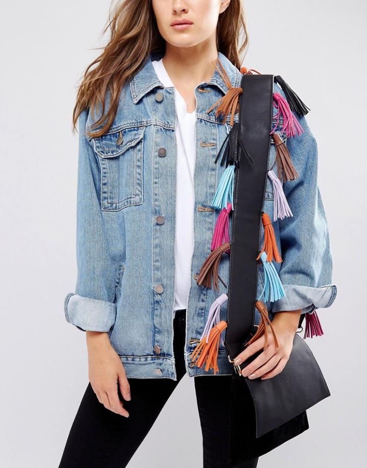 Yoki Fashion Detachable Bag Strap With Multi Colored Tassels - Multi