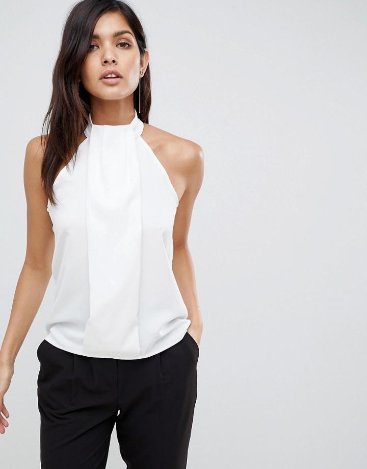 Vesper Pleat Front Top - White