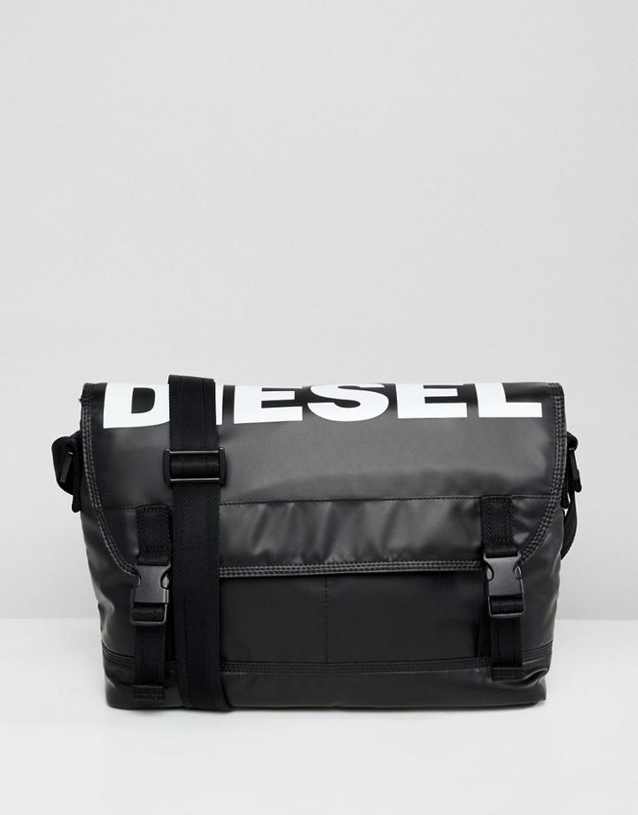 Diesel F-bold Logo Messenger Bag - Black