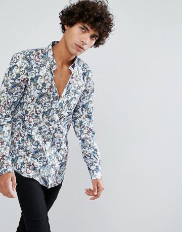 Clean Cut Copenhagen Multi Paisley Rock And Roll Shirt - Blue