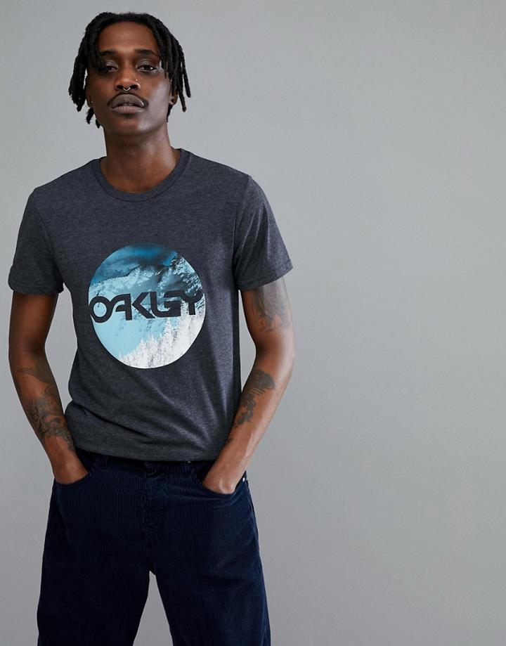 Oakley 50-oakley Mountain Logo T-shirt In Black Marl - Black