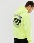 Mennace Hoodie In Neon With Back Print - Yellow