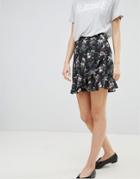 Oasis Floral Print Frill Front Mini Skirt - Multi