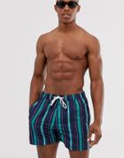 Another Influence Stripe Print Swim Shorts-navy