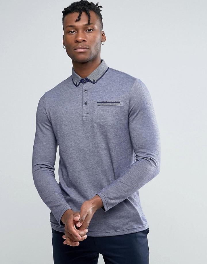 Burton Menswear Jersey Slim Fit Polo Shirt - Blue
