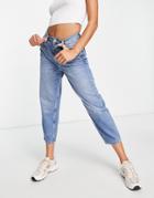 River Island Balloon Leg High Waisted Jean In Light Denim-blues