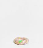 Asos Design Curve Rubber Ring In Dome Shape In Multicolored Marble