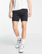 Asos Design 2 Pack Skinny Chino Shorts In Khaki And Black Save-multi