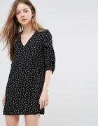 Vero Moda 3/4 Sleeve Printed Shift Dress - Black