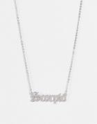 Designb London Scorpio Starsign Stainless Steel Necklace In Silver