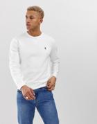 Polo Ralph Lauren Player Logo Double Tech Crew Neck Sweatshirt In White