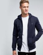 Armani Jeans Zip Up Hoodie With Logo In Navy - Navy
