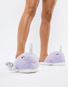 Asos Nancy Sequin Narwhale Slippers - Purple