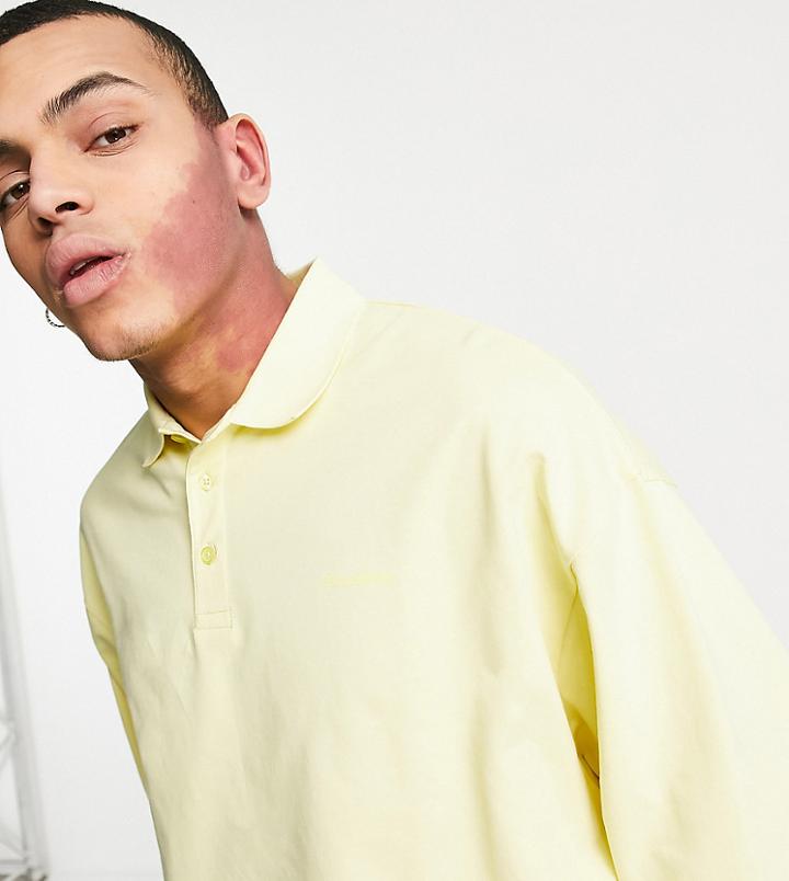 Collusion Polo Sweatshirt In Yellow