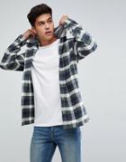 Jack & Jones Originals Flannel Shirt With Hood - Green