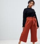 Asos Design Curve Mix & Match Culotte With Tie Waist - Red