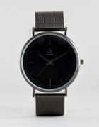 Asos Mesh Strap Watch In Black - Black