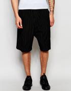 Izzue Shorts In Pinstripe - Black