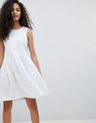 Asos Sleeveless Button Smock Dress - White