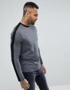 New Look Long Sleeve Top With Stripe In Gray - Gray