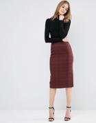 Asos Tailored Pencil Skirt In Grid Check - Multi