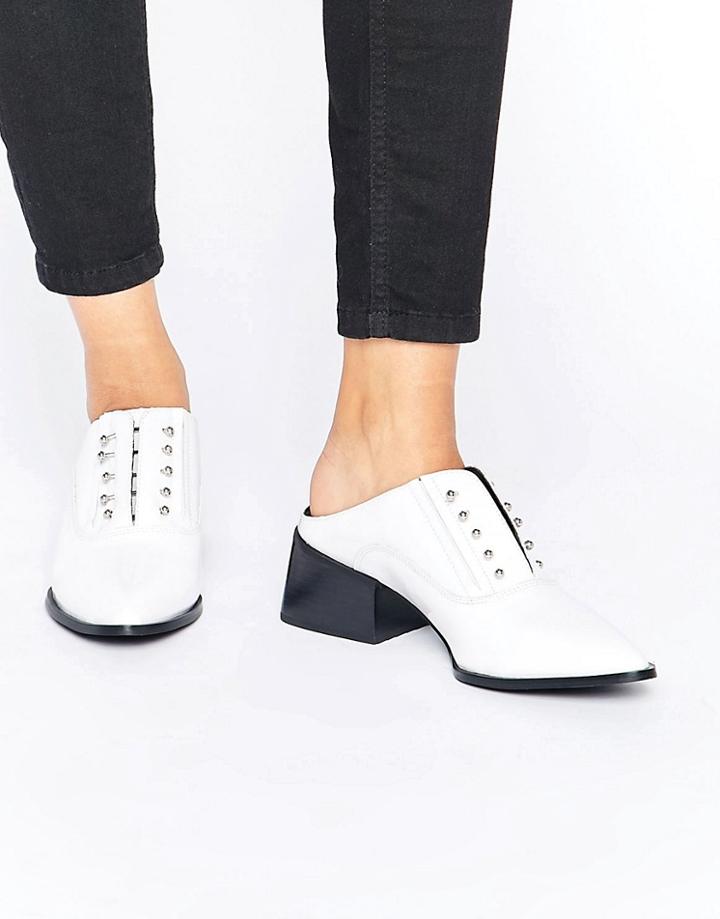 Sol Sana Claire Bar White Patent Leather Mules - White