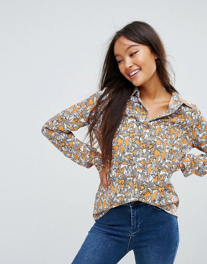 Vila Animal Print Blouse - Multi