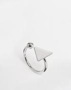 Asos Open Triangle Ball Ring - Silver