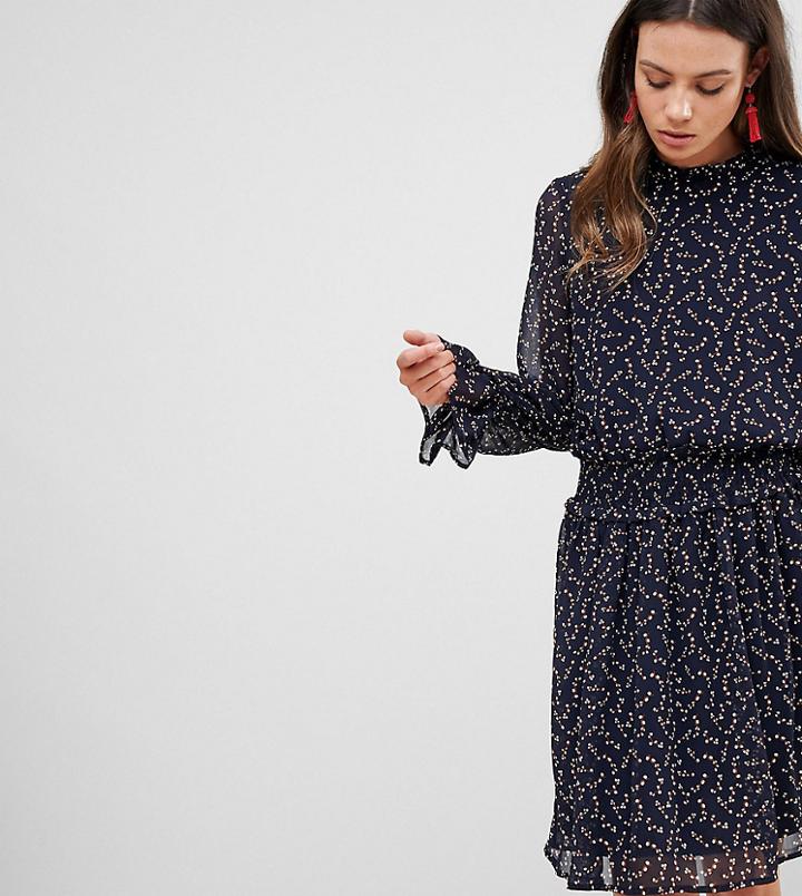 Y.a.s Tall Graphic Floral Frill Shift Dress - Multi