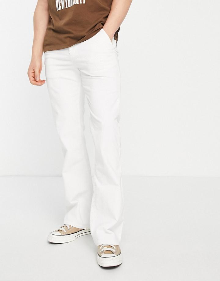 Asos Design Cord Flare Pants In White