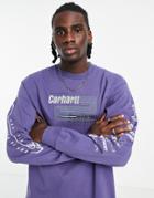 Carhartt Wip Systems Printed Long Sleeve Top In Purple