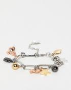 Fiorelli Mixed Charm Plated Bracelet - Silver