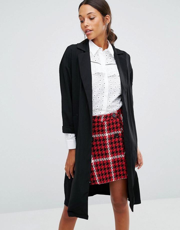 Love & Other Things Oversize Coat - Black