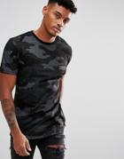 Hype T-shirt In Black With Camo Print - Black