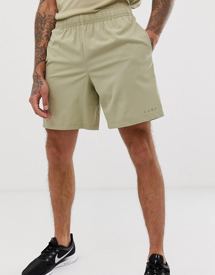 Asos 4505 Training Shorts In Khaki - Green