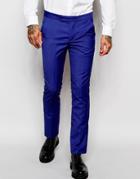 Rogues Of London Suit Pants In Skinny Fit - Blue