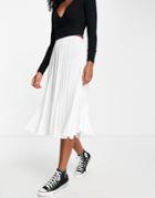 Outrageous Fortune Pleated Midi Skirt In Cream-white
