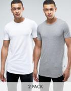 Jack & Jones Core Muscle Fit T-shirt Multipack Save - Gray