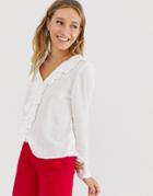 Monki Multi Color Scarf Print Blouse
