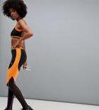 Puma Exclusive To Asos Paneled Legging In Black And Orange - Orange