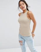 Asos The Fancy Rib Tank - Stone